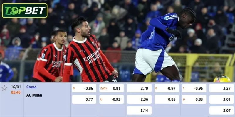 Ty Le Keo Chi Tiet Cho Tran Dau Como 1907 Vs Ac Milan
